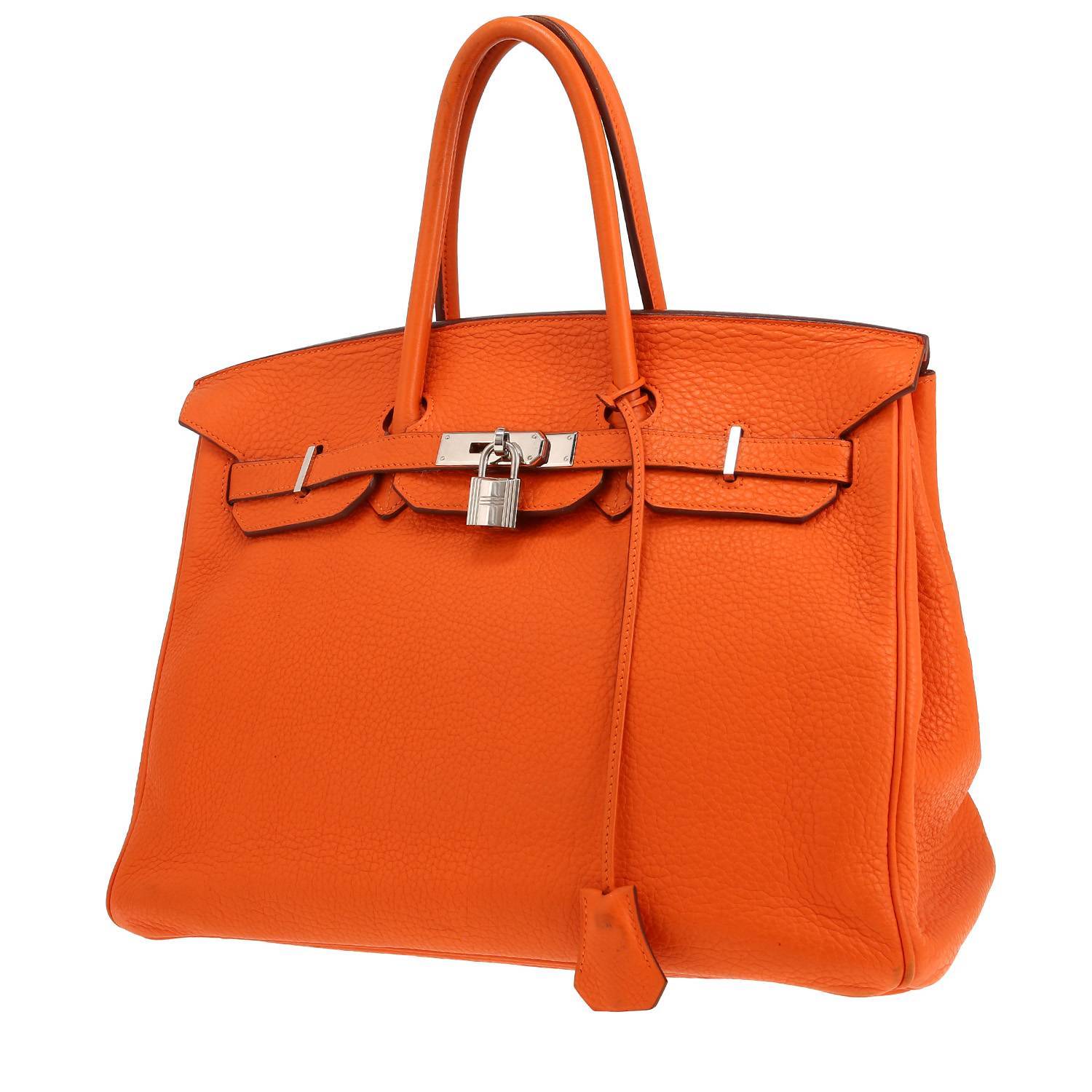 Torebka Hermès Birkin 35 cm wykonana ze skóry Togo w kolorze pomarańczowym