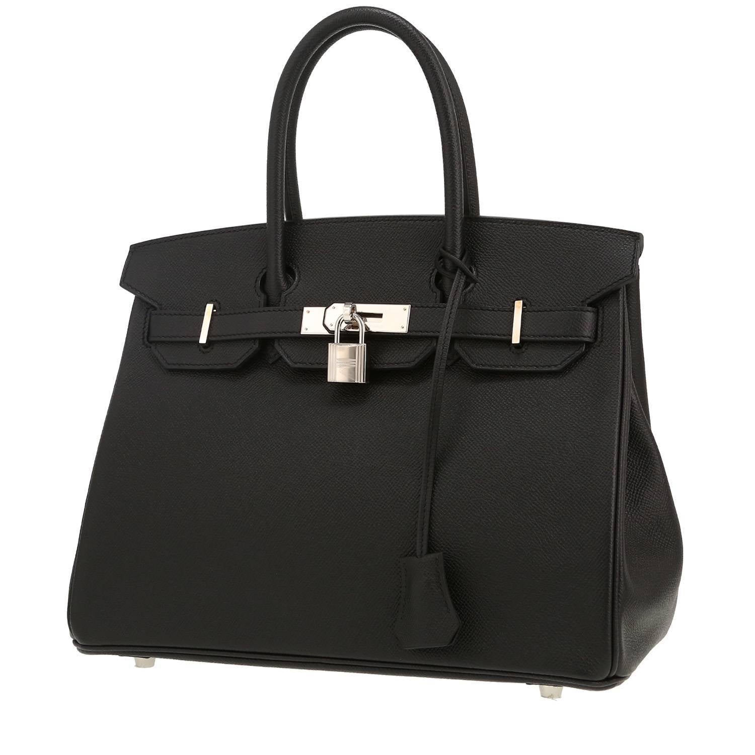 Torebka Hermès Birkin 30 cm ze skóry Epsom w kolorze czarnym