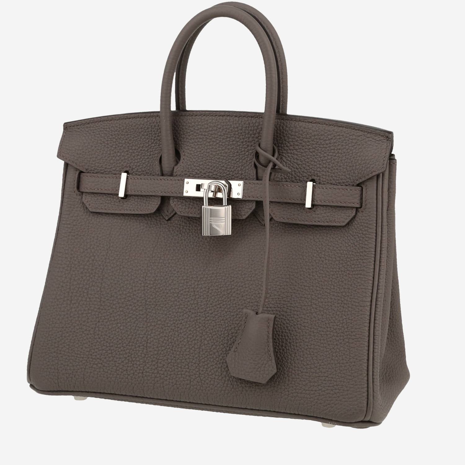 Torebka Hermès Birkin 25 cm ze skóry Togo w kolorze szarym